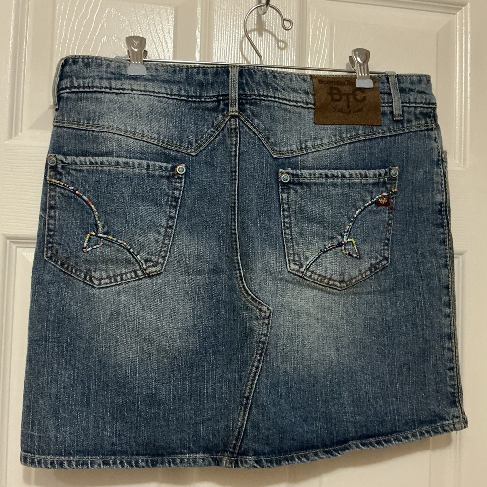 Boot Heel‎ Trading Co Women's Denim Skirt 30/8 Beaded Cowgirl Rodeo Short